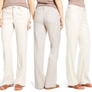 NYDJ Wylie Five-Pocket Linen Trousers Stone 12